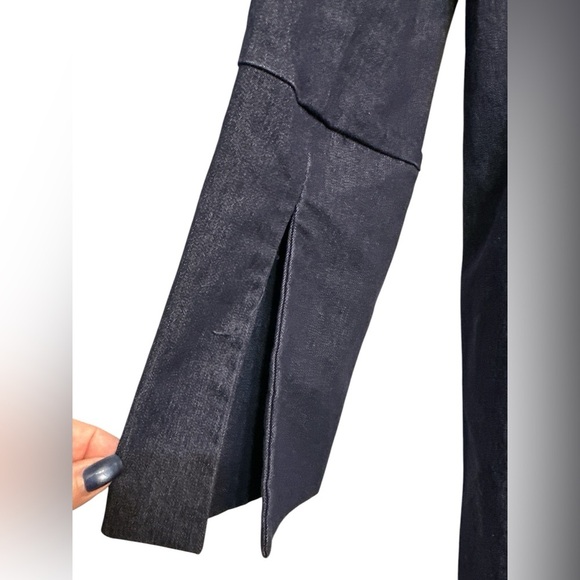 Tothemax! Navy denim ankle length trench coat jacket NWOT - Picture 4 of 9